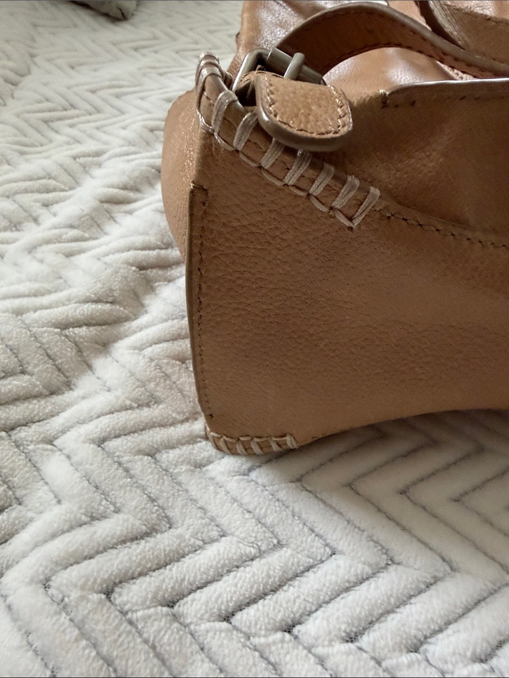 Frye Tan Leather Drawstring Backpack - Picture 5 of 6